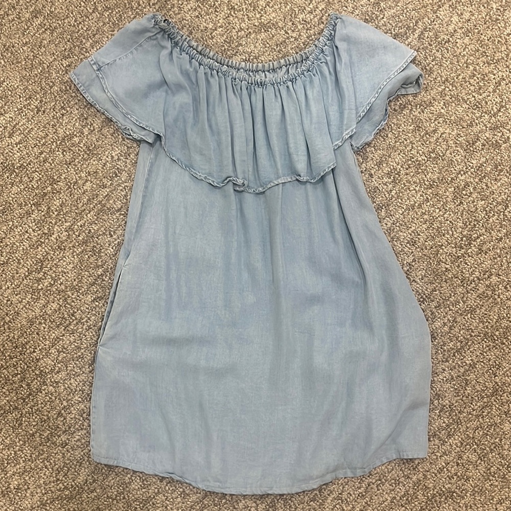 Zara denim off the shoulder dress